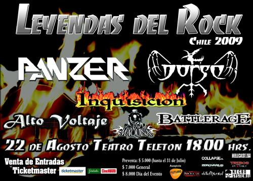Afiche del concierto "Leyendas del Rock"