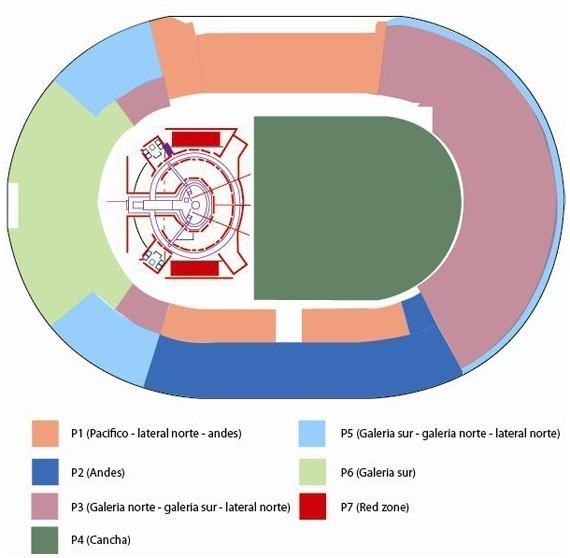 U2 Chile 2011 - ubicaciones