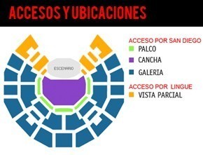 Ubicacion y acceso para el concierto de Motorhead